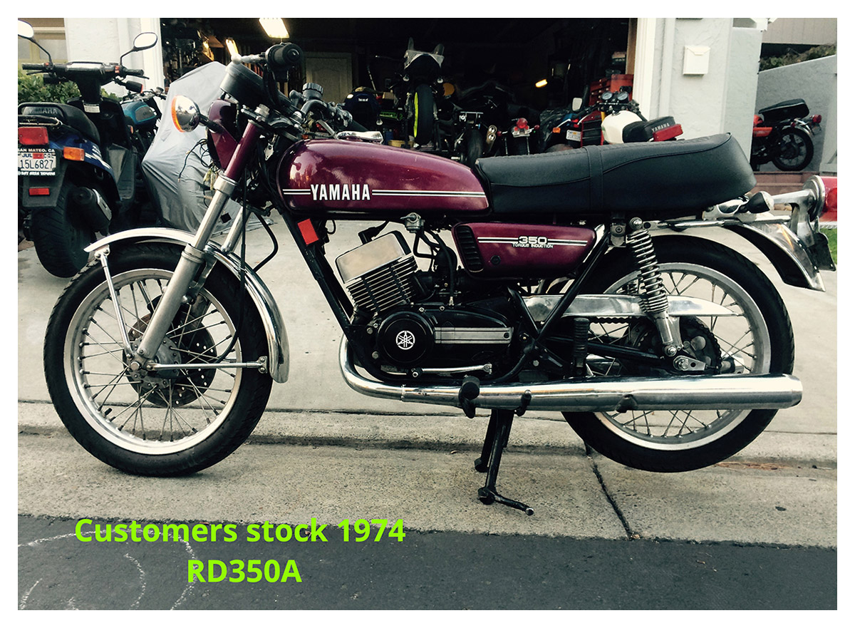 1974 RD350 motorcycle
